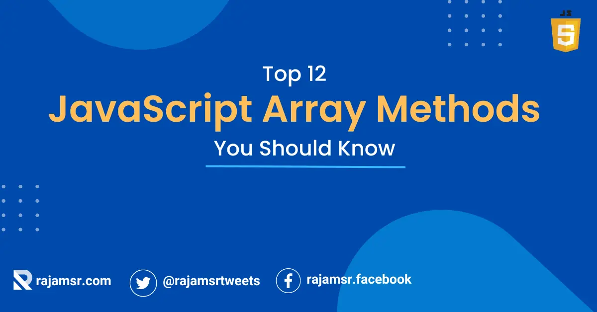 Top 15 Javascript Array Methods You Should Know Msr Web Dev Simplified