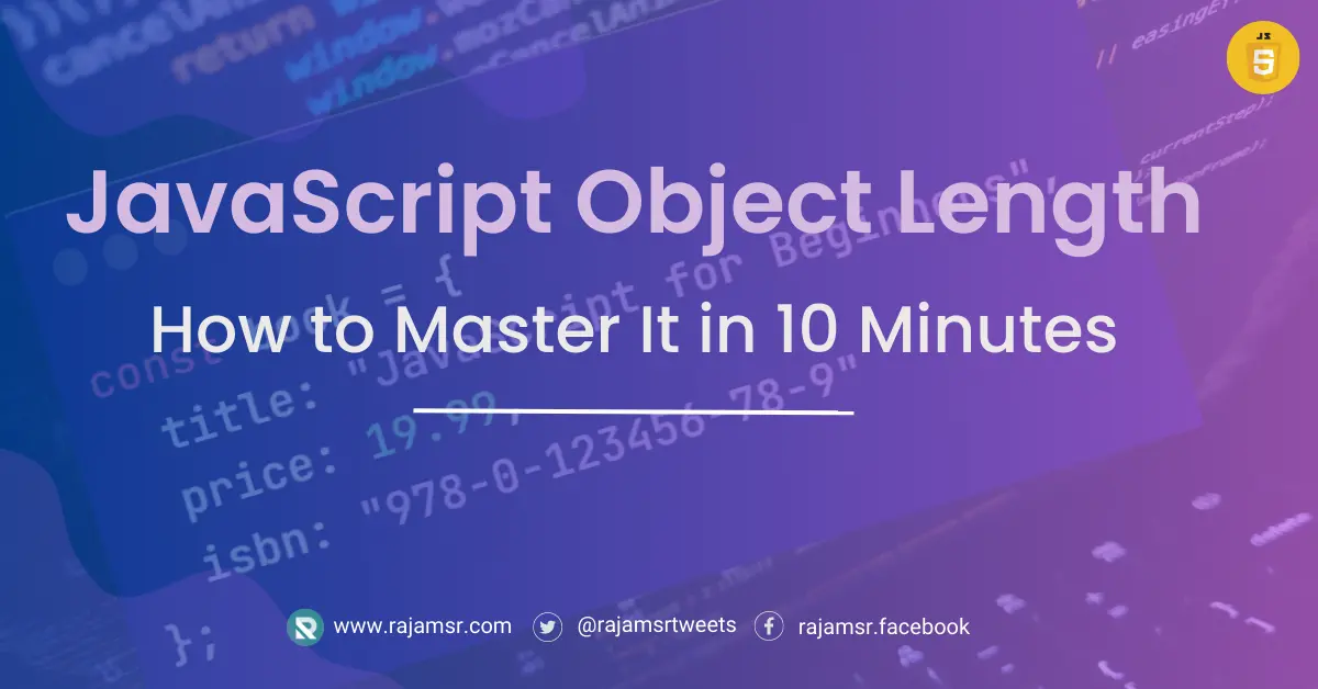 JavaScript Object Length How to Master It in 10 Minutes MSR 